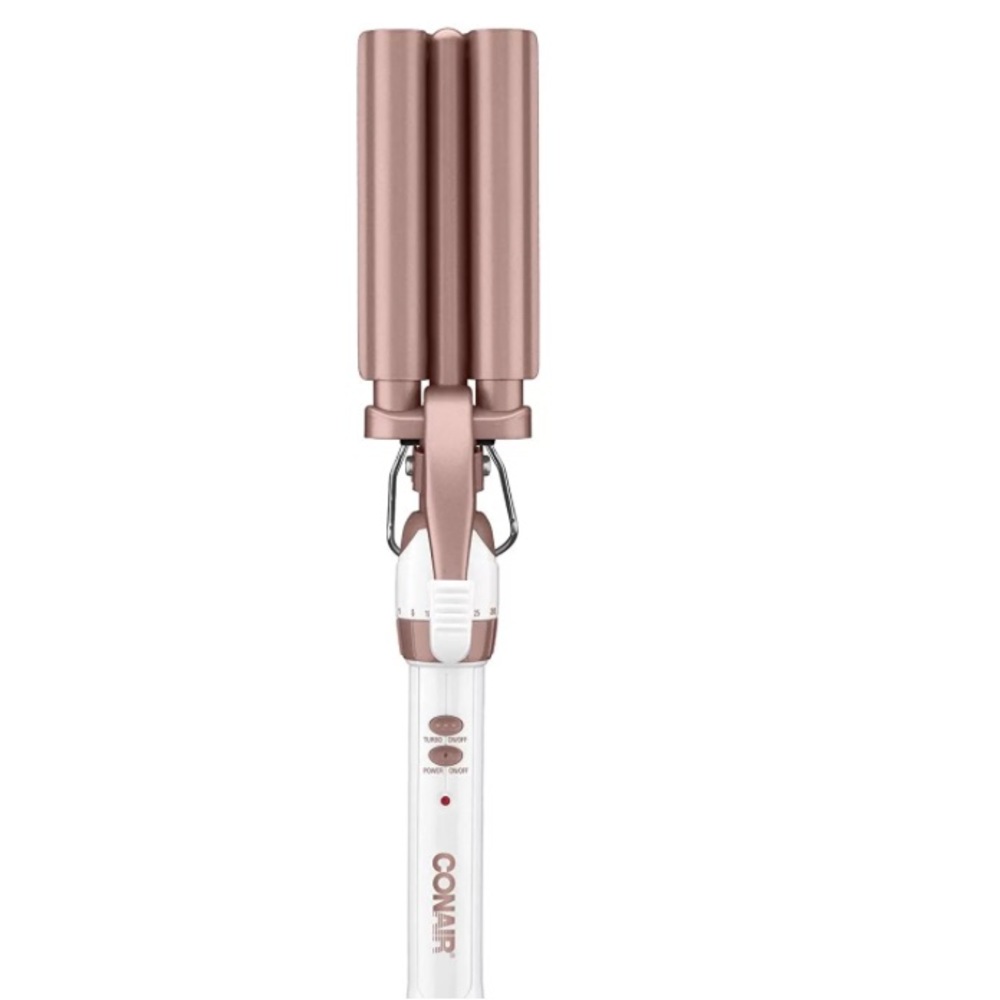 Conair 0.75 Double Ceramic Triple Barrel Waver, Rose Gold